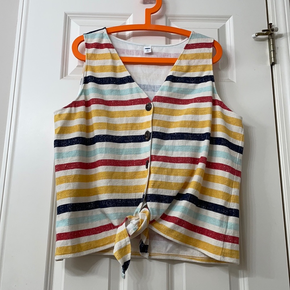 Old Navy striped tie waist tank sized XXL